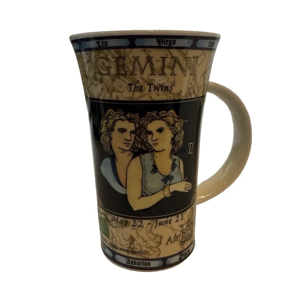 Vintage Glencoe Zodiac Gemini Twins Mug Jack Dadd Art 1980s Ceramic 8oz
